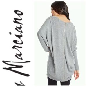 MARCIANO Gray OVERSIZED Zipper Back SWEATER Top